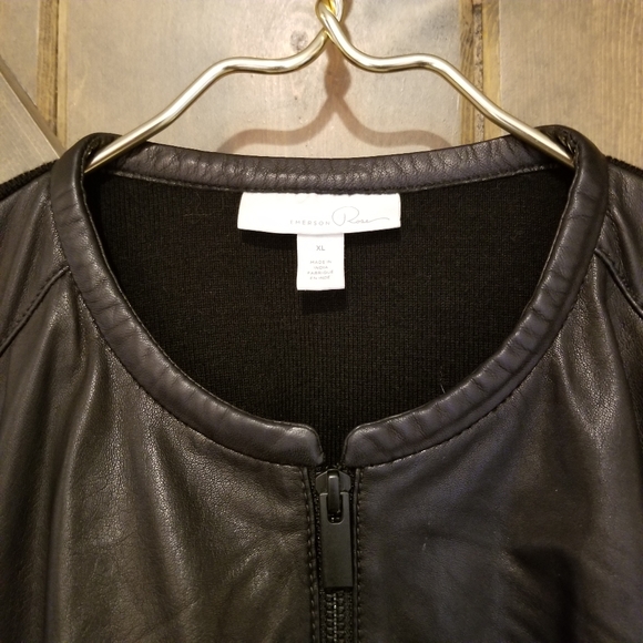 Emerson Rose Leather Merino Wool Blazer Jacket XL - Picture 9 of 13